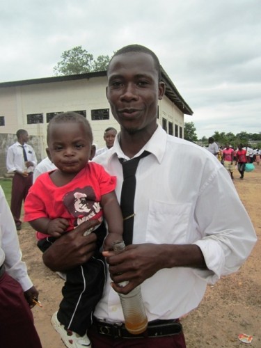 Jacob shows off his small baby.