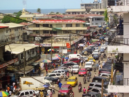 The view from the Bamboo Bar.  Randall street with the ocean in the background.