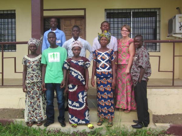 Front row: Comfort, Christian, Marie, Ama and Newton.  Back row Morris, Saye, Isaac, and me.